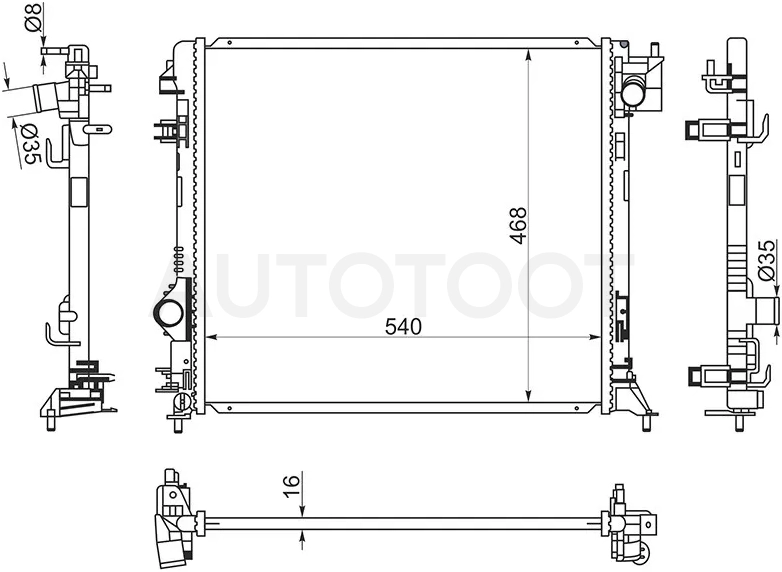Радиатор Nissan Qashqai 13-22 - Артикул NS0013J11 - Производитель Sat - Фото, Отзывы, Цены