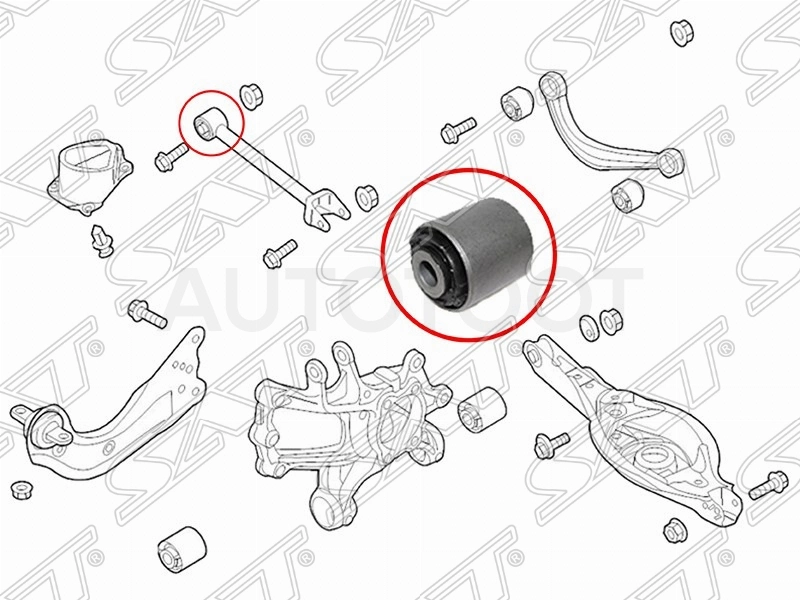 Сайлентблок заднего нижнего поперечного рычага -MZAB151 Febest для MAZDA 3 (AXELA), MAZDA 6 (ATENZA)
