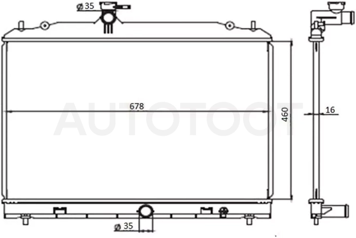 Радиатор Nissan Serena 05-10 - Артикул NS0005C25 - Производитель Sat - Фото, Отзывы, Цены