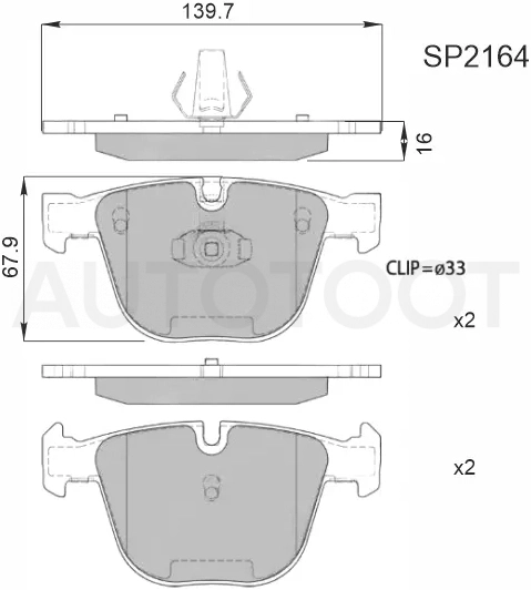 Колодки тормозные (Сзади) BMW 1-Series 07-13 / 5-Series 03-10 / 6-Series 03-10 / X5 06-18