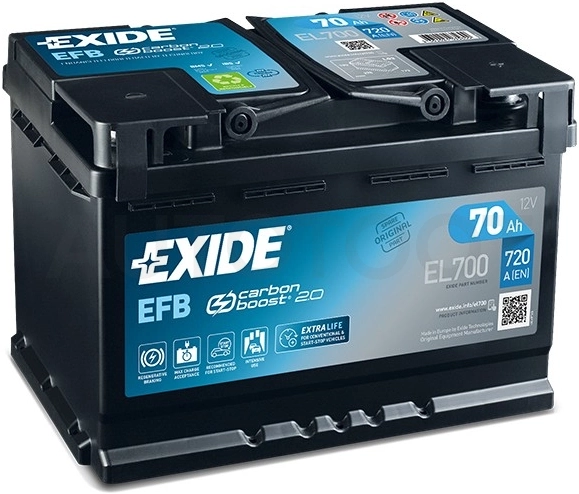 Аккумулятор EXIDE 70Ah 760A обратная полярность(-+)