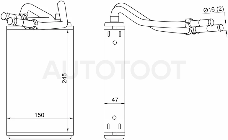 Радиатор отопителя салона Ford Transit 06-14 - Артикул STFDR73950 - Производитель Sat - Фото, Отзывы, Цены