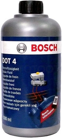 Жидкость тормозная DOT-4 BOSCH  0,5л, для авто без ABS/ESP