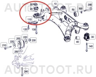 Сайлентблок задней балки передний (см. схему) -3834801 Lemfoerder для MERCEDES C-CLASS, MERCEDES E-CLASS