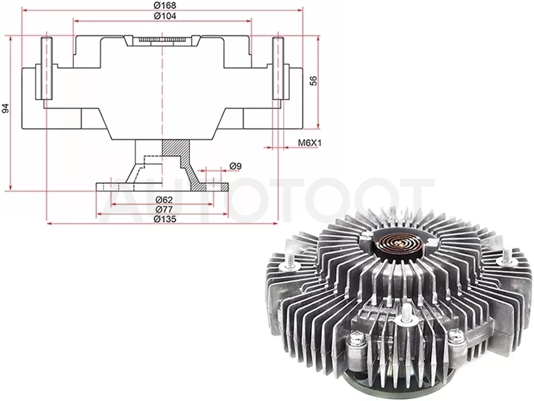 Вискомуфта Toyota Land Cruiser (J200) 07-21 / Land Cruiser Prado 09-20