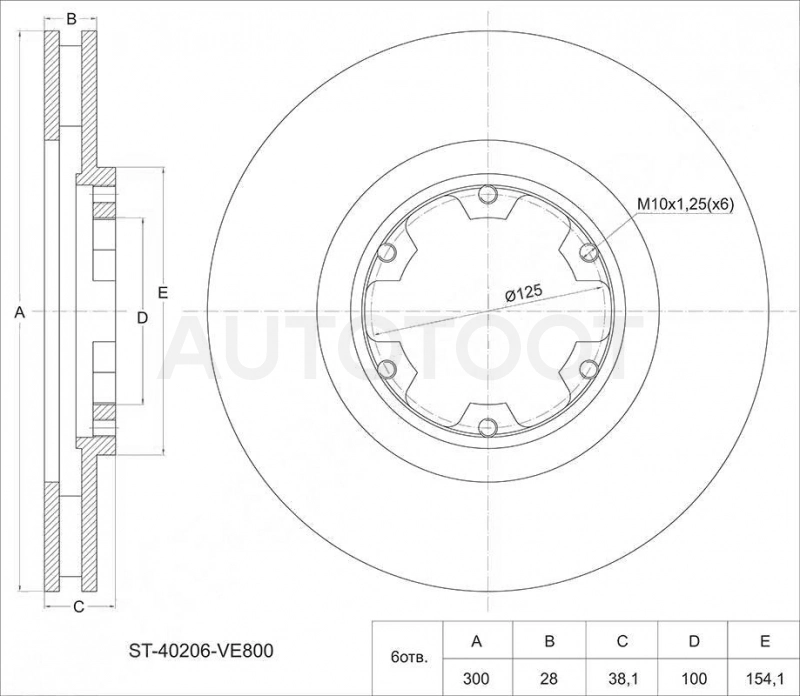 Диск тормозной передний D300mm -ST40206VE800 Sat для NISSAN PATHFINDER, NISSAN TERRANO