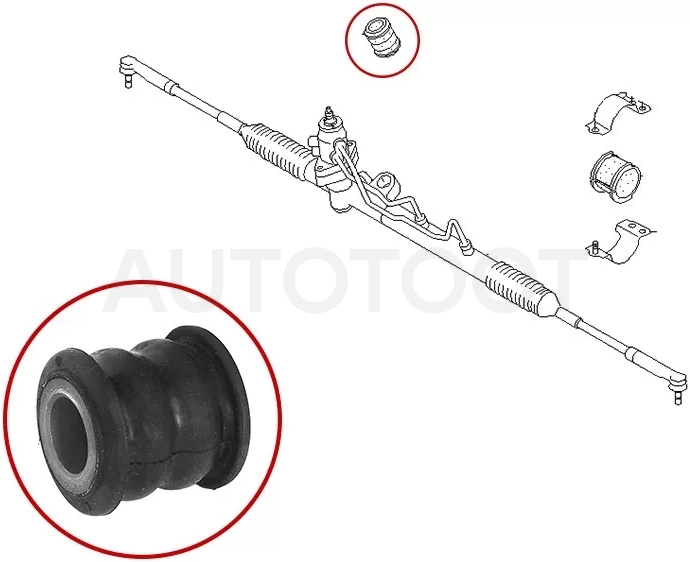 Сайлентблок рулевой рейки Nissan AD 99-08 / Almera 00-06 - Артикул ST544446M000B - Производитель Sat - Фото, Отзывы, Цены