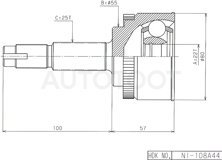 Шрус (Спереди/ Наруж) Nissan Almera 00-06 / Sunny 98-04 / Almera Classic 06-12 / Bluebird Sylphy 00-05