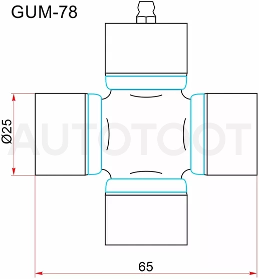 Крестовина карданного вала MITSUBISHI CHARIOT RVR 91-97 - Артикул GUM78 - Производитель Gmb - Фото, Отзывы, Цены