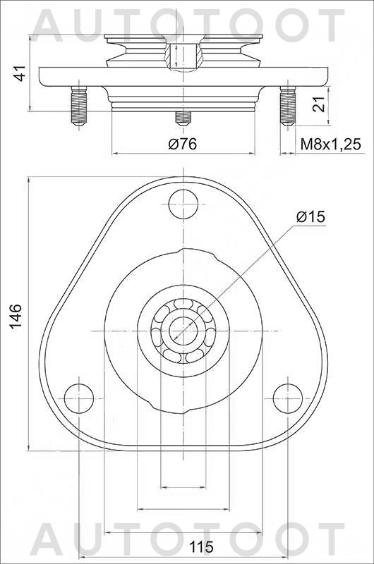 Опора переднего амортизатора -  для TOYOTA ALLEX, TOYOTA ALLION, TOYOTA RUNX, TOYOTA COROLLA, TOYOTA COROLLA FIELDER, TOYOTA COROLLA SPACIO, TOYOTA PREMIO, TOYOTA PRIUS, TOYOTA WISH, TOYOTA CELICA, TO
