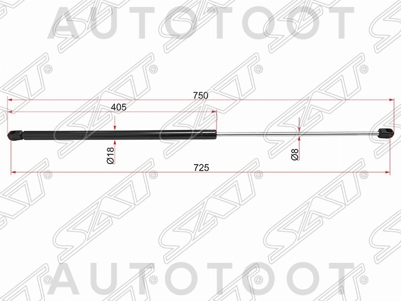 Амортизатор капота левый=правый -ST31218478 Sat для VOLVO S40