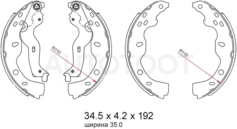 Колодки тормозные барабанные Suzuki SX4 06-16