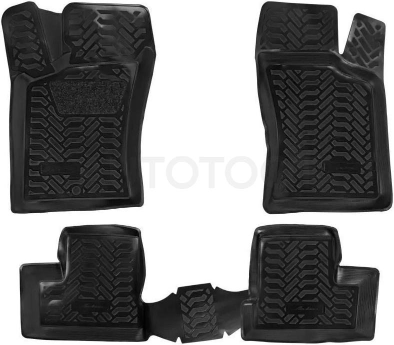 Ковры для Daewoo Nexia (95-08-), 4 шт., выс. борт, 3D с подпятником, ТЭП, черн.