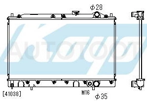 Радиатор охлаждения MT 1.6L 1.8L