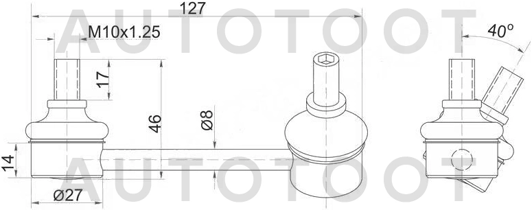 Стойка заднего стабилизатора правая -JSL0109R Just Drive для TOYOTA AVENSIS, TOYOTA CALDINA
