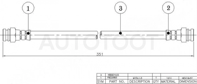 Шланг тормозной задний -STS12143820 Sat для MAZDA MPV