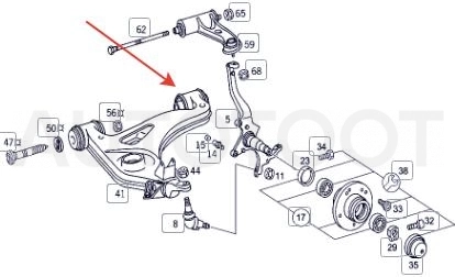 Сайлентблок переднего нижнего рычага задний -7121395SX Stellox для MERCEDES C-CLASS