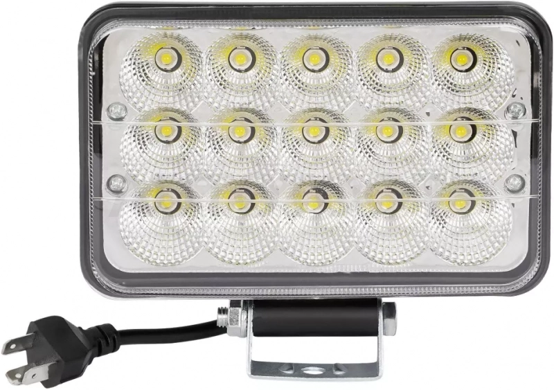 Фара светодиод. прямоугол., 15LED, рассеян. свет (Ближ./Дальн.), 45Вт, 165x108x74мм, 12/24В, PRO