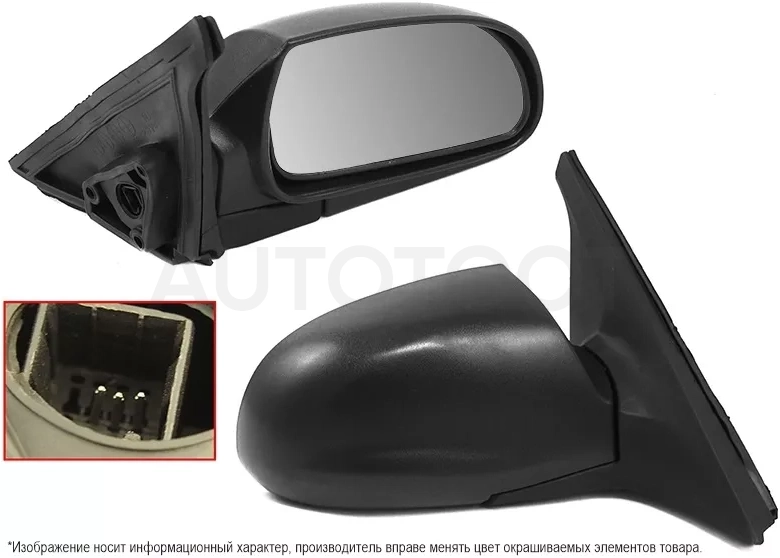 Зеркало Hyundai Accent 99-12 / ТагАЗ Accent 99-12 (Справа/ Регулировка/ 3 контакта)