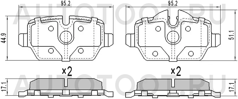 Колодки тормозные (Сзади) BMW 1-Series 04-13 / 3-Series 05-14 - Артикул ST34216767145 - Производитель Sat - Фото, Отзывы, Цены