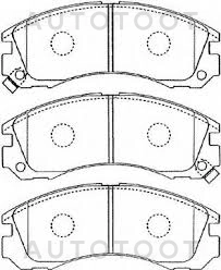 Колодки тормозные передние (2-поршневой суппорт) -ST4605A717 Sat для MITSUBISHI ECLIPSE, MITSUBISHI GALANT, MITSUBISHI PAJERO, MITSUBISHI PAJERO SPORT, MITSUBISHI AIRTREK