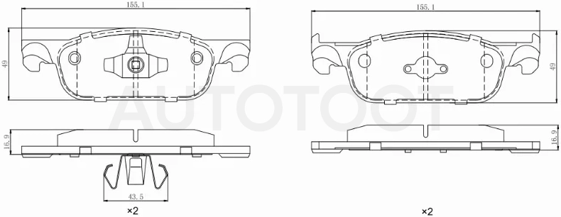 Колодки тормозные (Спереди) Renault Logan 14-22 / Sandero 14-22 / Dacia Logan 12-16 / Sandero 12-19 / LADA XRAY 15- / Renault Clio 12-16 / Logan Stepway 18- / Sandero Stepway 14-22