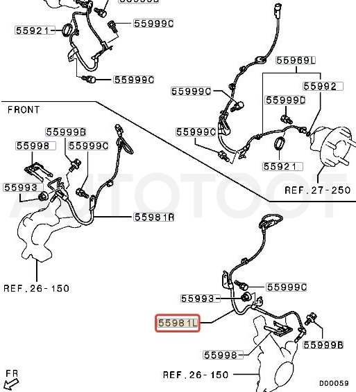 Датчик абс передний левый -ST4670A575 Sat для MITSUBISHI ASX, MITSUBISHI OUTLANDER, MITSUBISHI LANCER, CITROEN C-CROSSER