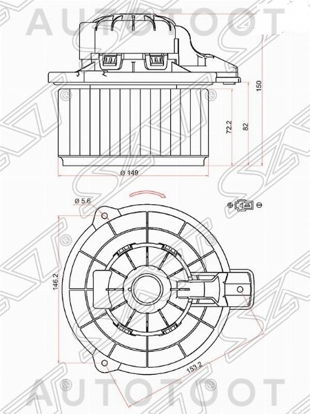 Мотор отопителя салона -LFH0820 Luzar для HYUNDAI i40, HYUNDAI TUCSON, HYUNDAI IX35, KIA SPORTAGE, KIA SORENTO