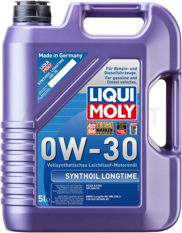 0W-30 Масло моторное синтетическое "Synthoil Longtime ", 1л - Артикул 8976 - Производитель Liqui Moly - Фото, Отзывы, Цены