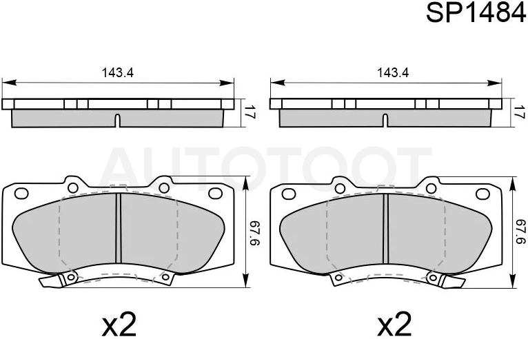 Колодки тормозные (Спереди) Toyota Hilux Pick Up 04- / Fortuner 04-20