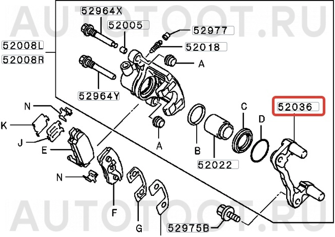 Скоба заднего тормозного суппорта -QF11F00002 Quattro Freni для MITSUBISHI LANCER, DODGE CALIBER, JEEP COMPASS, JEEP PATRIOT