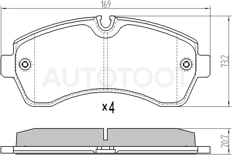 Колодки тормозные передние (до 5т) -STA0044208220 Sat для MERCEDES SPRINTER