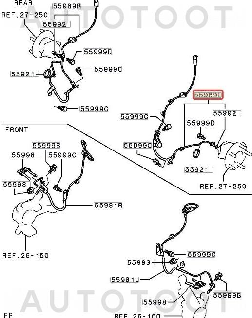 Датчик абс задний левый -ST4670A579 Sat для MITSUBISHI ASX, MITSUBISHI LANCER
