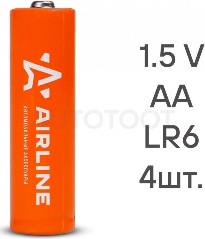 Батарейки LR6/AA щелочные 4 шт. (пальчиковые) - Артикул AA040 - Производитель Airline - Фото, Отзывы, Цены