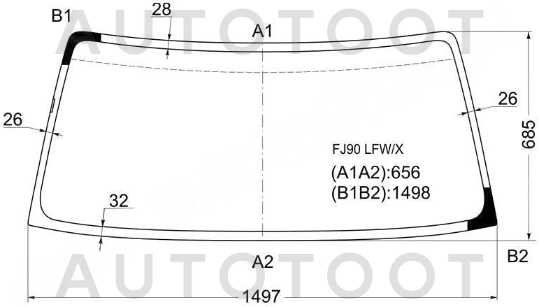 Стекло лобовое в клей -  для TOYOTA LAND CRUISER PRADO
