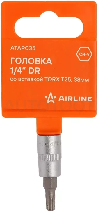 Головка 1/4" со вставкой TORX T25, L=38мм - Артикул ATAP035 - Производитель Airline - Фото, Отзывы, Цены