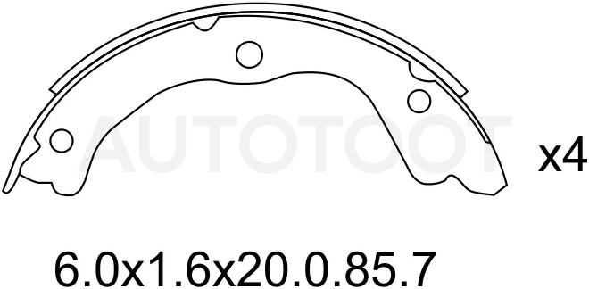Колодки тормозные барабанные (Сзади/ Стояночный тормоз) Nissan Primera 01-08 / X-Trail 00-07