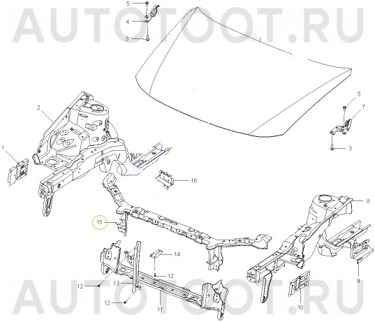 Панель радиатора верхняя (Телевизор) -  для LIFAN SOLANO