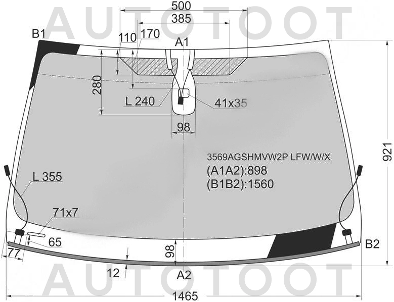 Стекло лобовое с обогревом в клей -  для FORD MONDEO