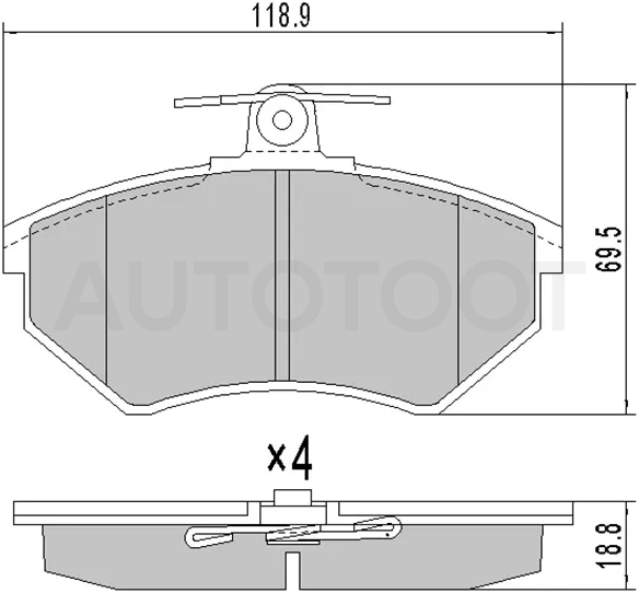 Колодки тормозные передние -STA113501080 Sat для BYD BYD