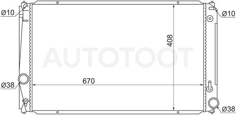 Радиатор Toyota Harrier (XU60) 13-20 / RAV4 (XA30,XA40) 05-19 / Lexus NX 14-21 / Toyota Alphard (H20,H30) 08-23 / Estima 06- / Previa 07-19 / Vellfire 08-23