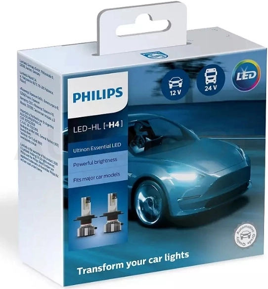 Лампа светодиодная H4 PHILIPS Ultinon Essential LED 6500K, 2шт - Артикул 11342UE2X2 - Производитель Philips - Фото, Отзывы, Цены