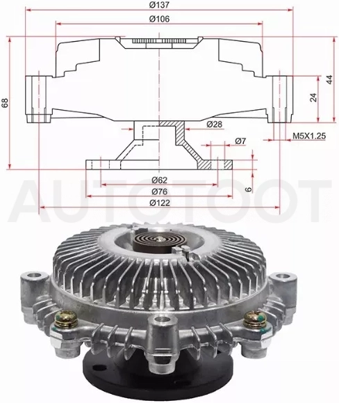 Вискомуфта Toyota Mark II 80-84 / 4Runner 89-95 - Артикул ST1621038050 - Производитель Sat - Фото, Отзывы, Цены