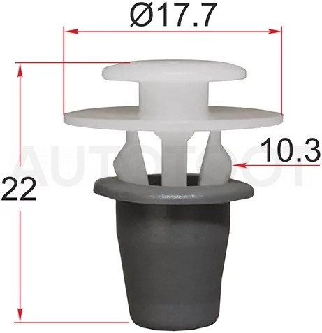 Клипса обшивки двери VAG/CITROEN/PEUGEOT/RENAULT (Продажа по 10шт) - Артикул STKE134 - Производитель Sat - Фото, Отзывы, Цены