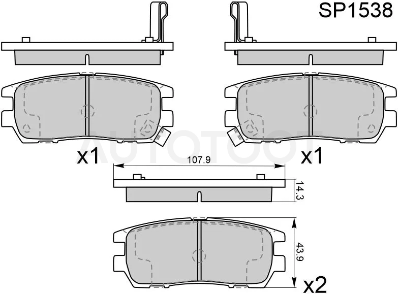 Колодки тормозные (Сзади) Mitsubishi Delica 94-07 / Pajero 91-00 / Pajero Sport 96-08 / Hyundai Galloper 97-03 / Mitsubishi L300 87-98 / L400 94-06 / Lancer Evolution 94-01 / Montero 91-99