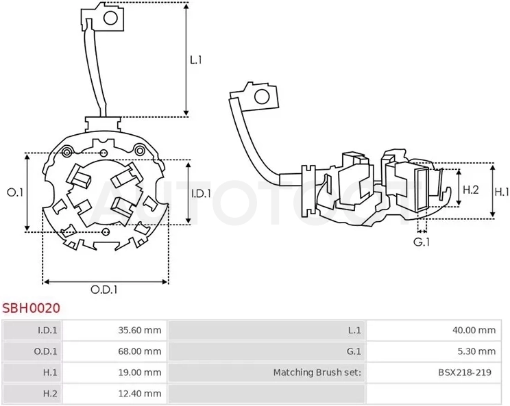 Щеточный узел Audi A4 94-09 / A6 94-05 - Артикул SBH0020 - Производитель AS-PL - Фото, Отзывы, Цены