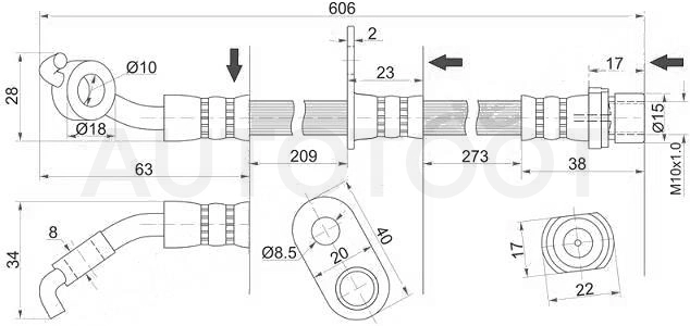 Шланг тормозной передний правый -ST9094702C54 Sat для TOYOTA RAV4