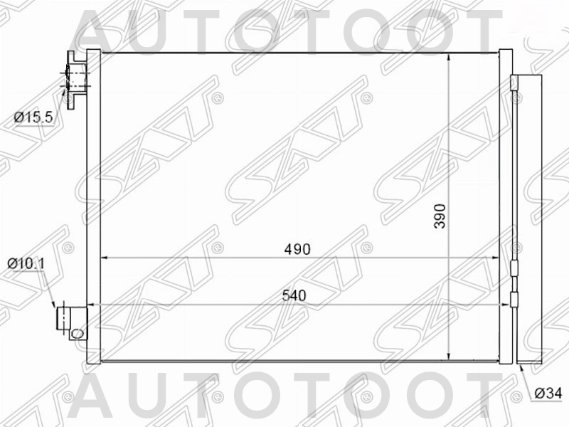 Радиатор кондиционера -STDC023940 Sat для RENAULT KAPTUR, RENAULT SANDERO, RENAULT LOGAN, LADA (ВАЗ) VESTA