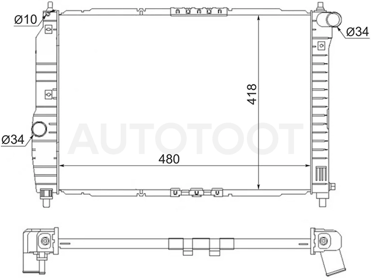 Радиатор Chevrolet Aveo 02-11 / Daewoo Kalos 02-08 - Артикул SGDW000712MT - Производитель Sat - Фото, Отзывы, Цены