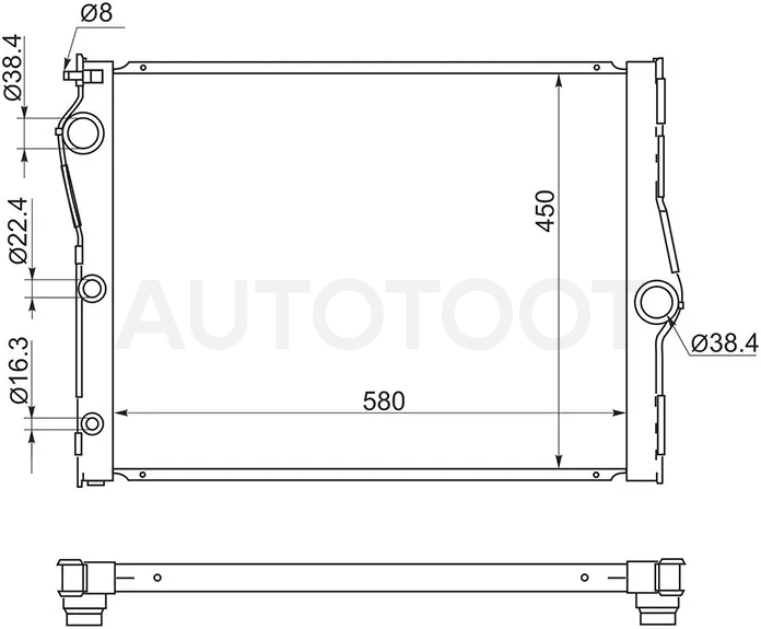 Радиатор BMW X5 06-18 / X6 08-20 - Артикул BW001007D - Производитель Sat - Фото, Отзывы, Цены
